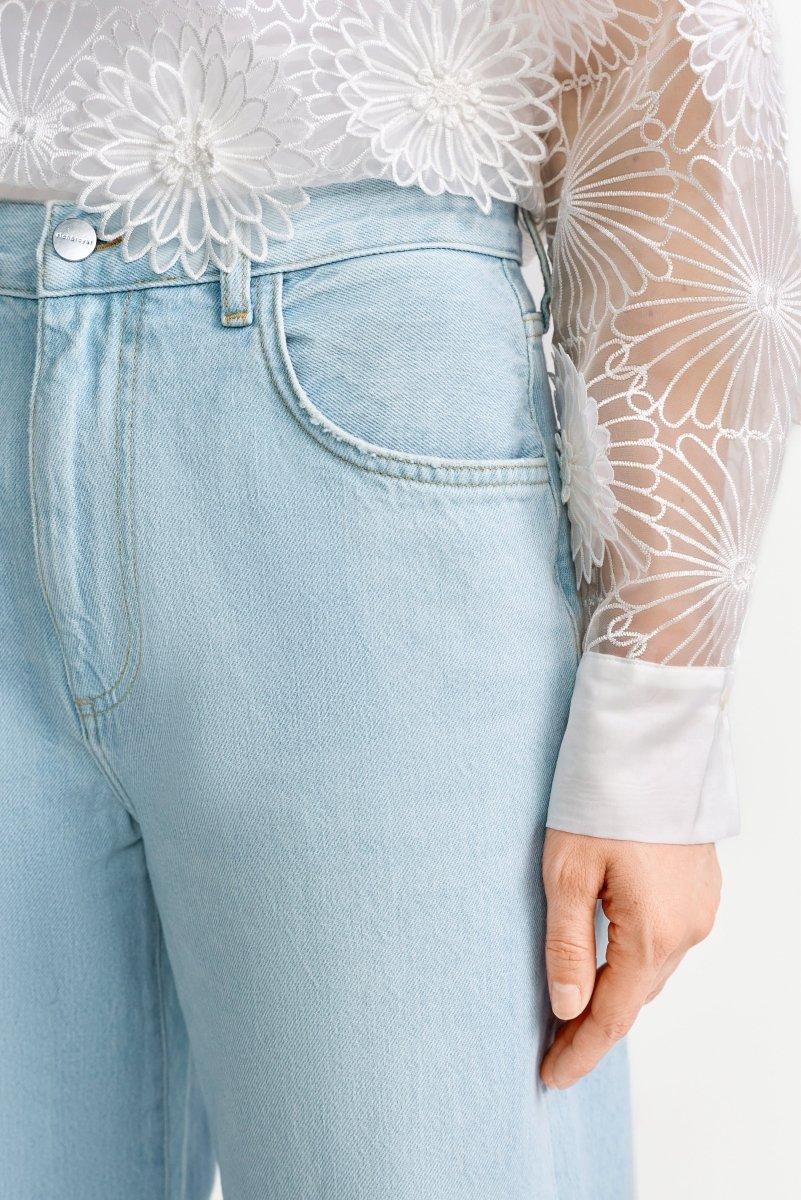 Hellblaue Wide-Leg-Jeans - Image 2