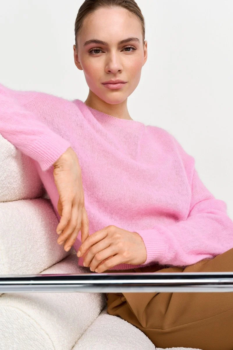 Feinstrickpullover mit Alpaka-Wolle