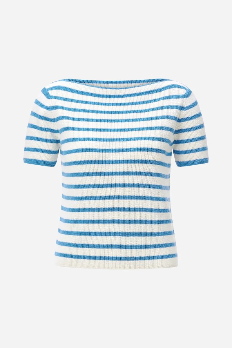 Gestreiftes Kurzarm-Rippshirt - Image 5