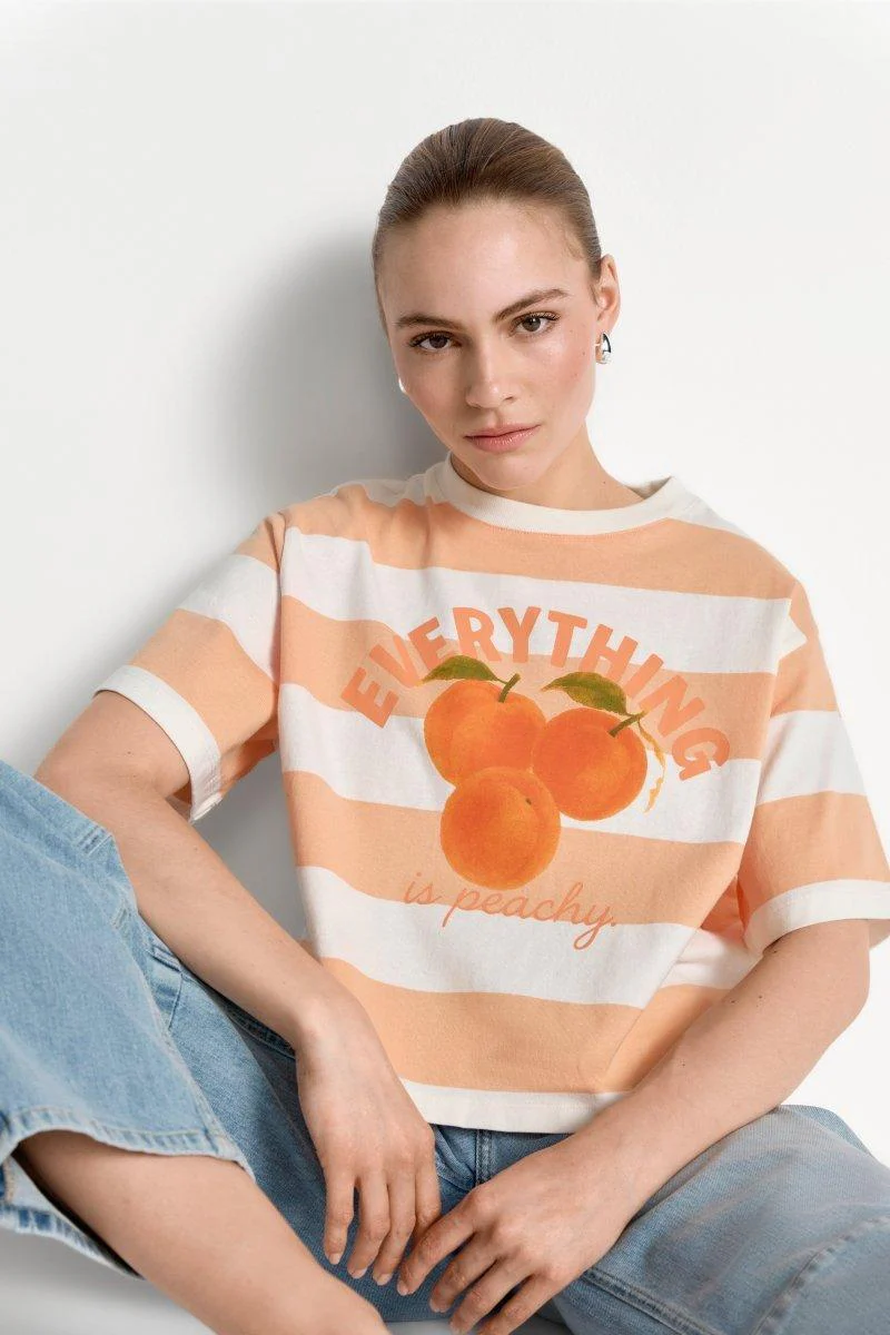 Gestreiftes Cropped-T-Shirt
