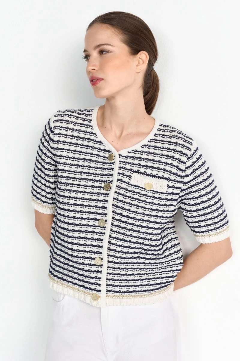 Bouclé-Cardigan mit Kurzarm - Image 4
