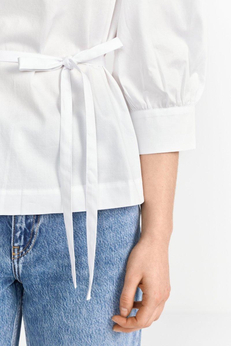 Weiße Bluse mit Puffärmeln - Image 5