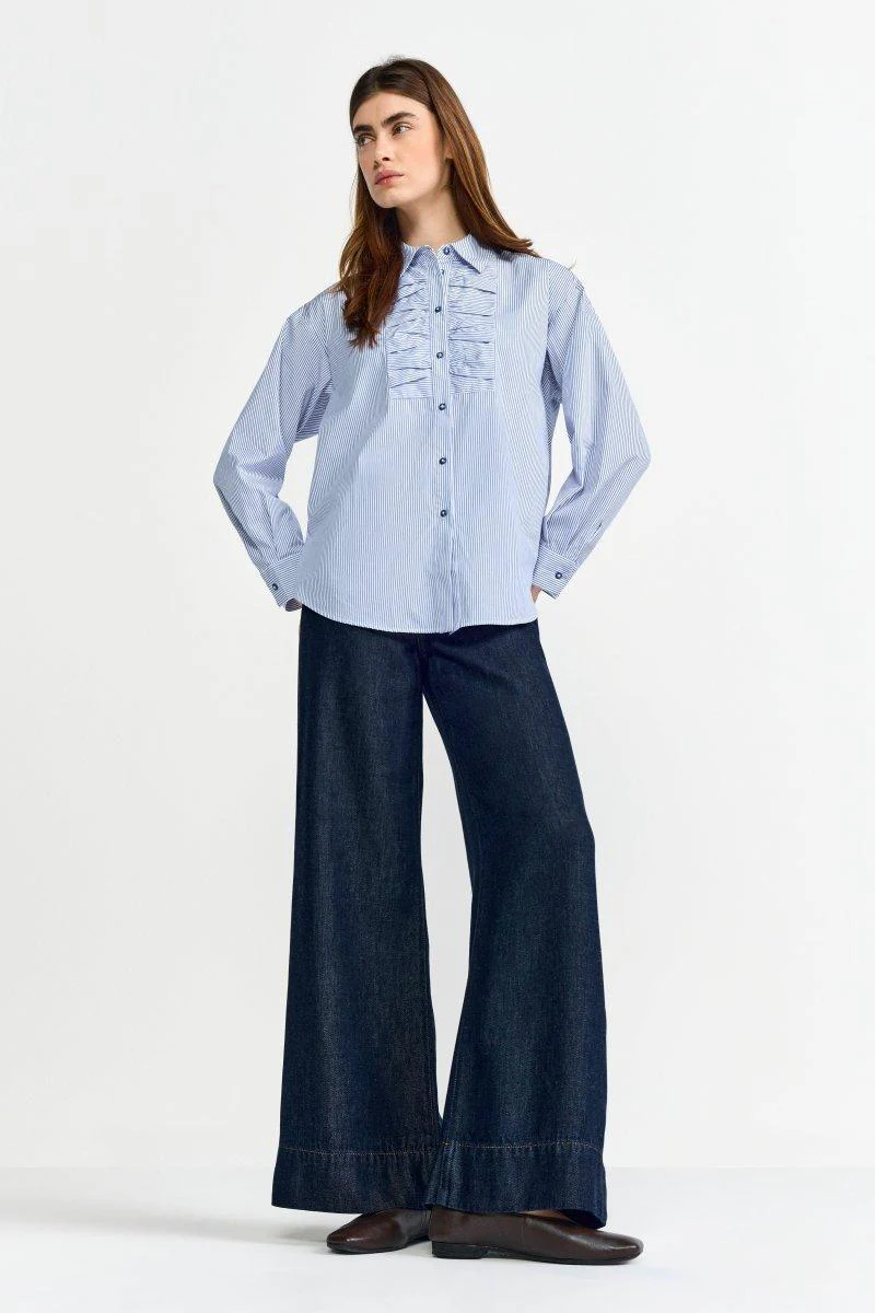 Gestreifte Oversize-Hemdbluse - Image 3