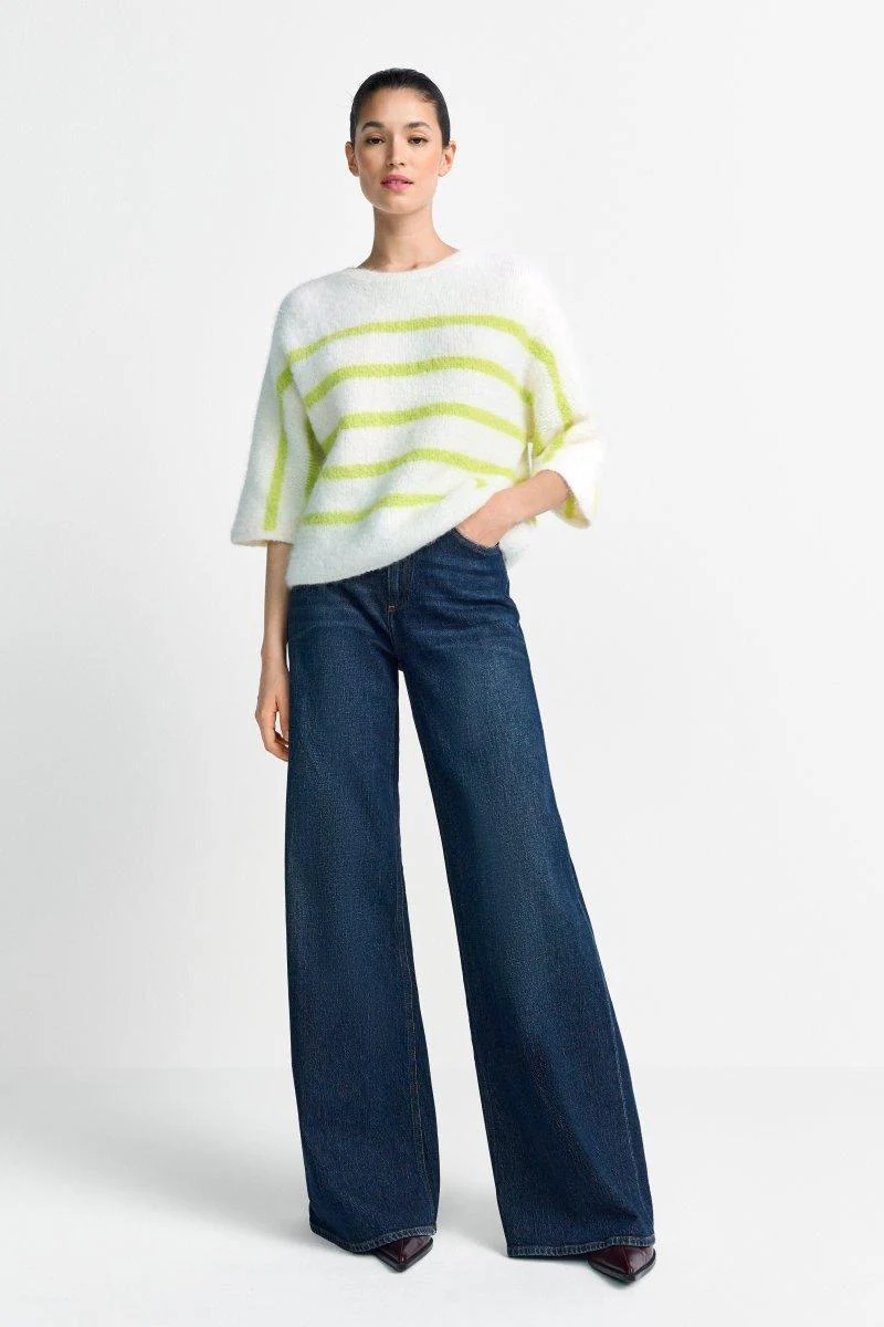 Gestreifter Halbarm-Pullover - Image 2