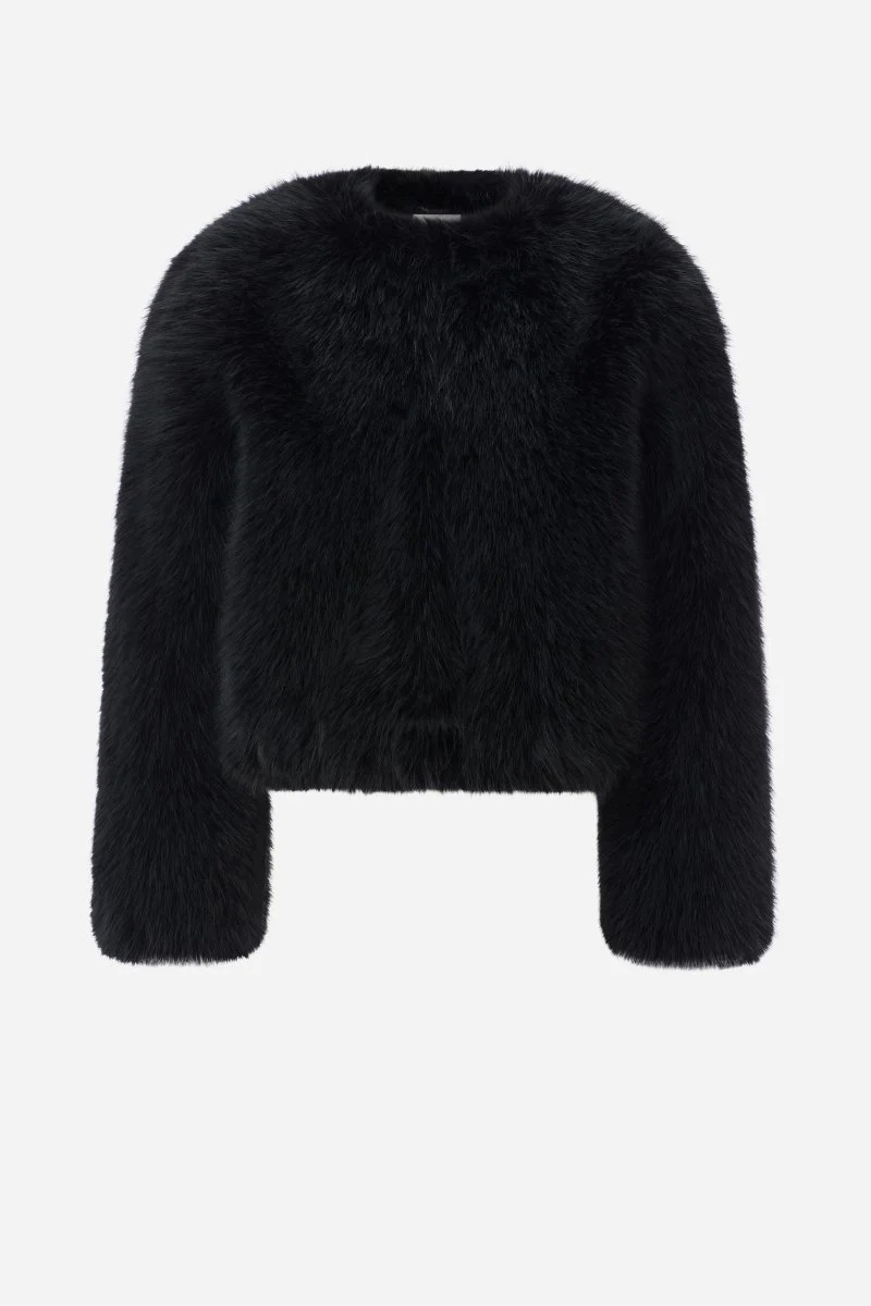 Schwarze Faux-Fur-Jacke - Image 2