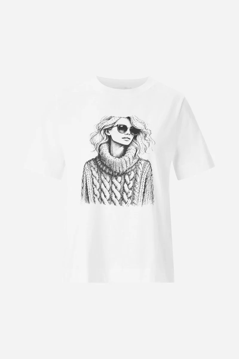 Weißes T-Shirt mit Print - Image 2