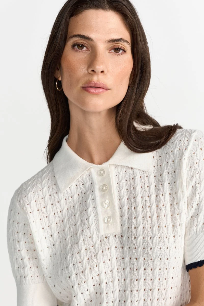 Poloshirt mit Zopfmuster - Image 5