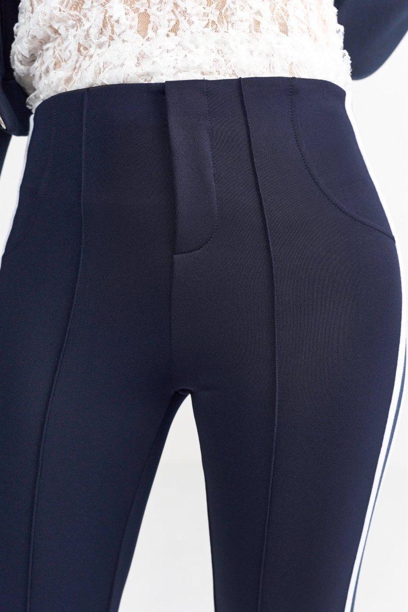 Dunkelblaue Stretchhose mit Seitenstreifen - Image 6