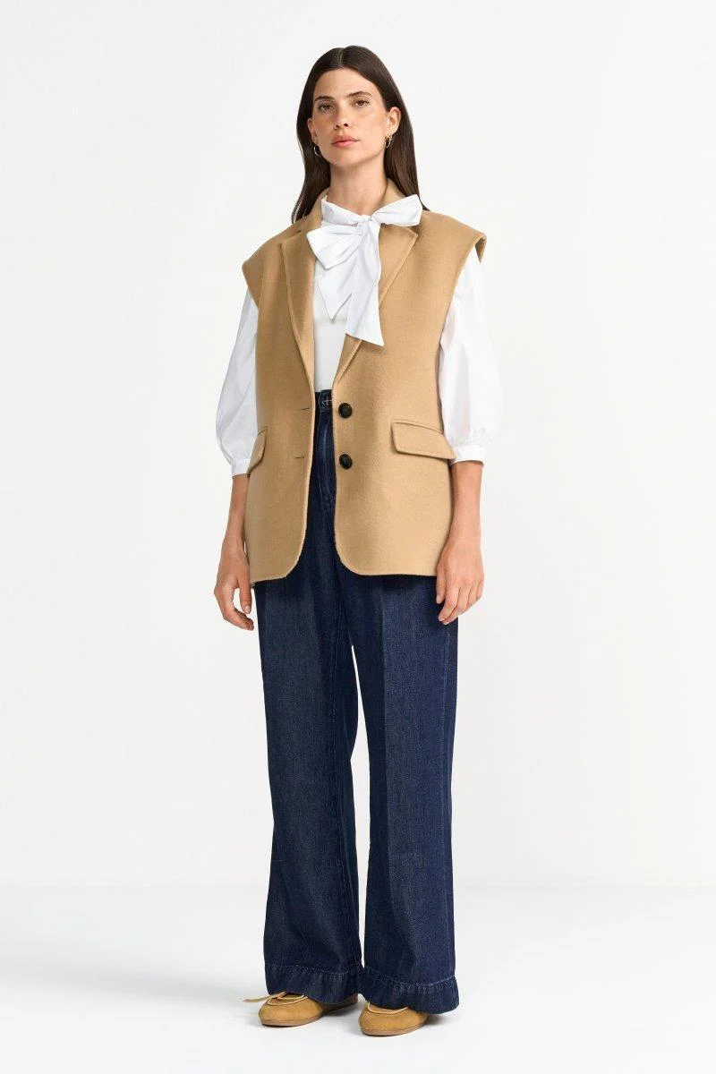 Bluse mit Puffärmeln und Schleife - Image 3