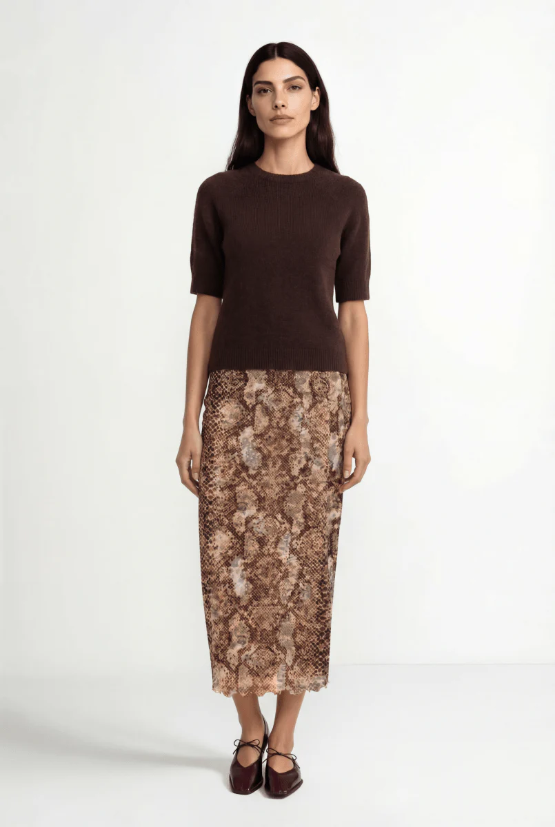 Mesh-Rock mit Animal-Print