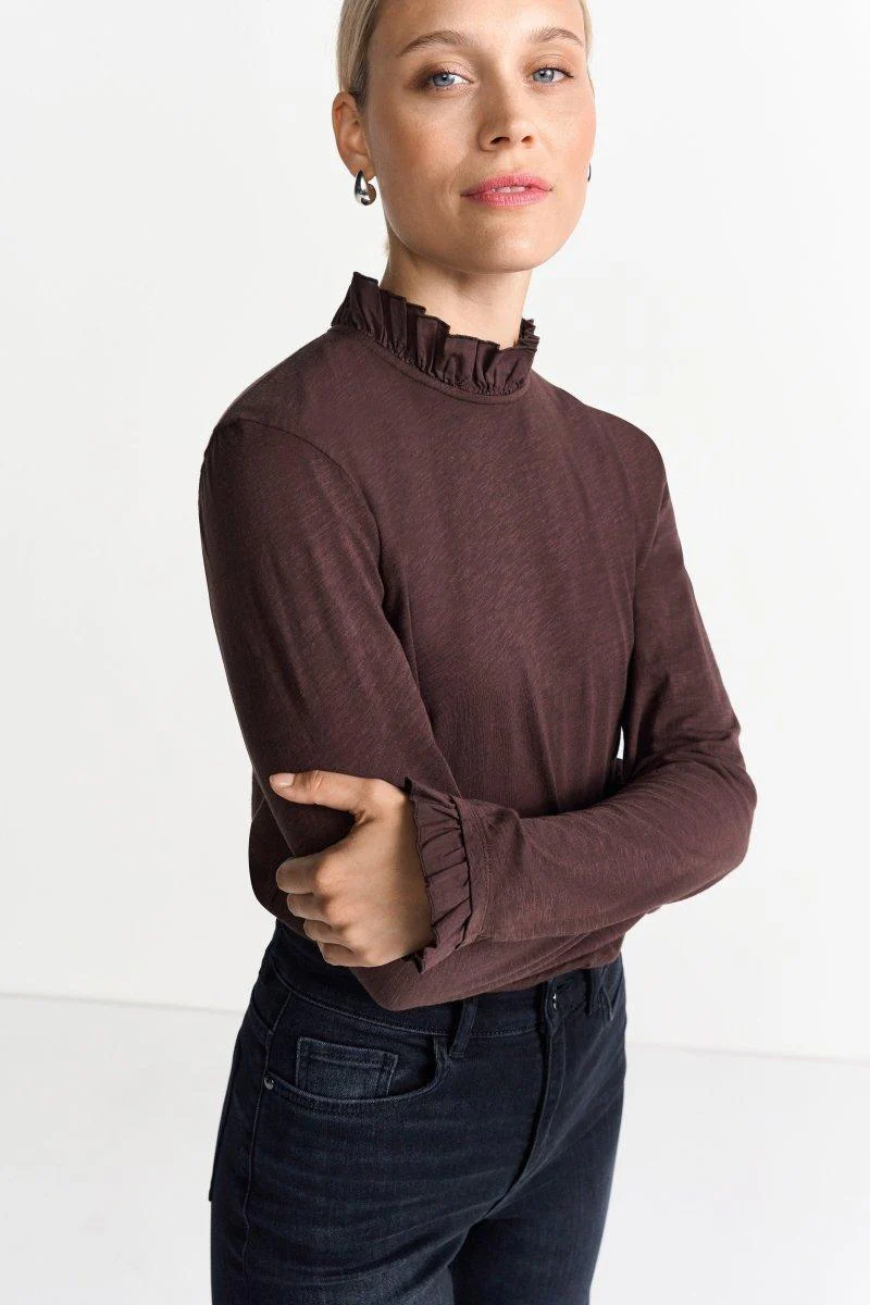 Longsleeve mit Rüschenkragen