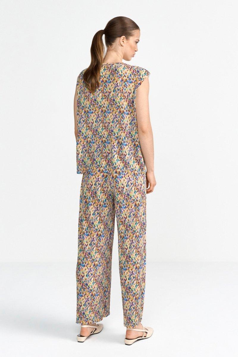 Plissierte Hose mit Print - Image 4