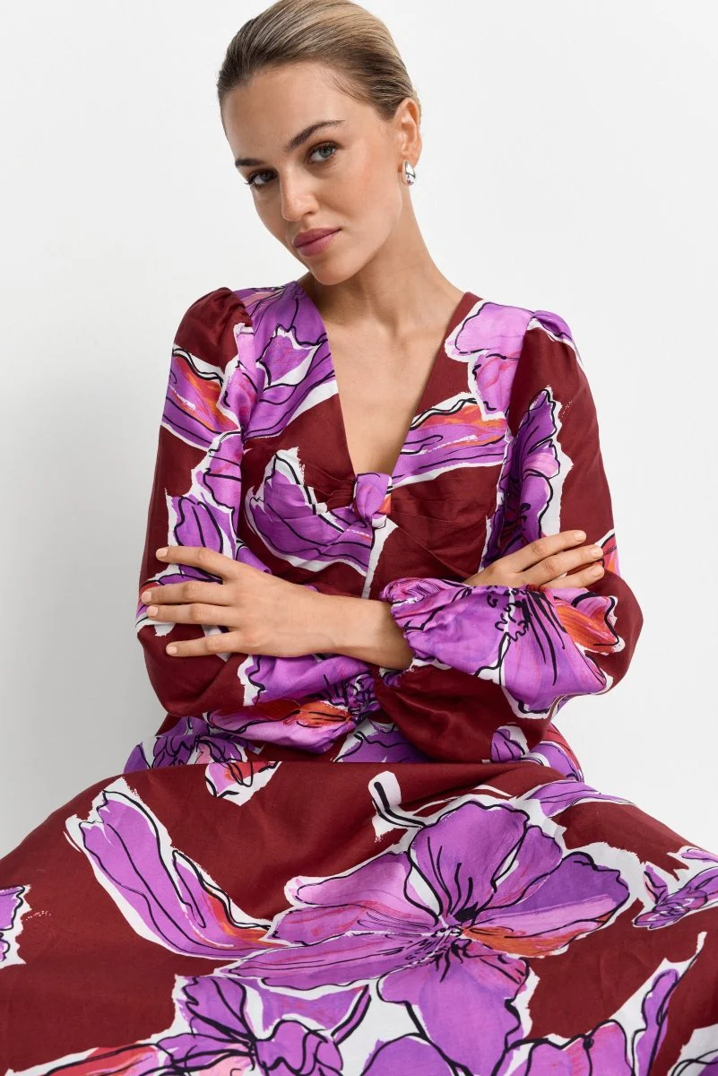 Kleid aus Leinen-Mix