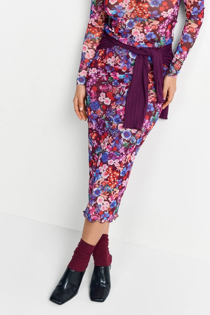 Midirock mit Blumenmuster