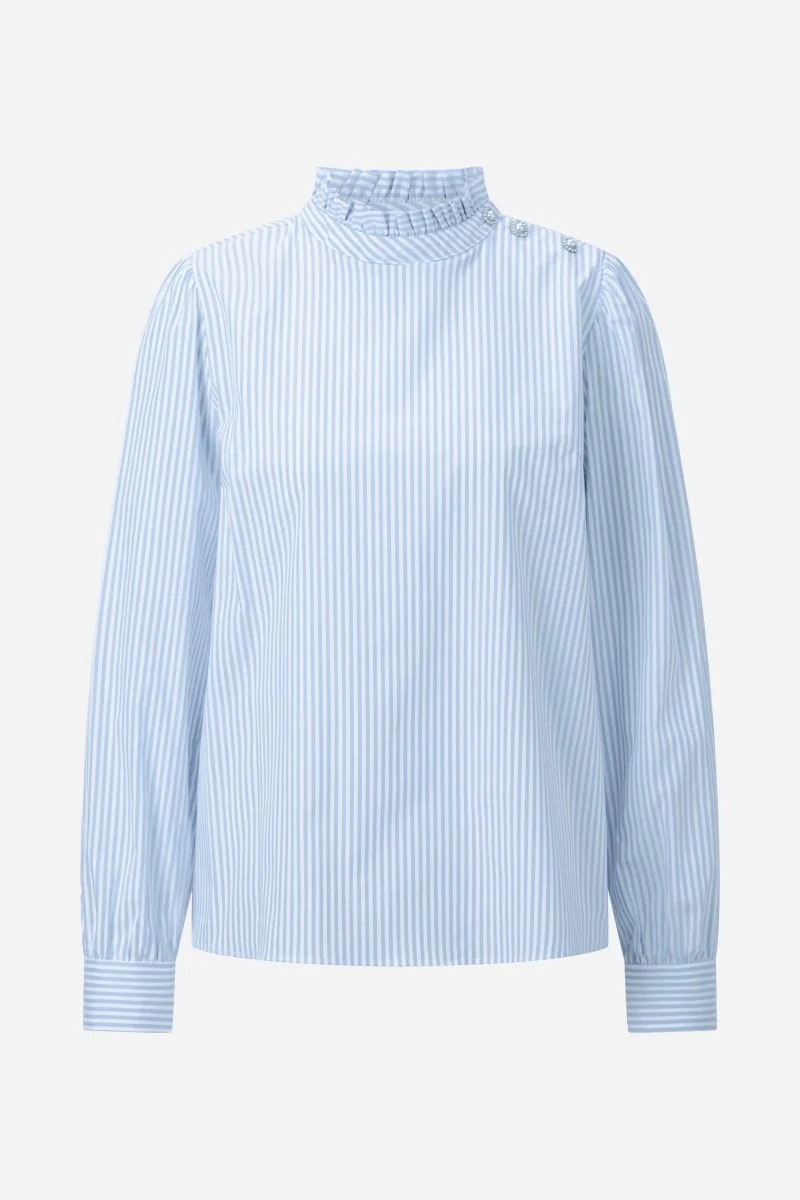 Gestreifte Bluse in Hellblau - Image 2