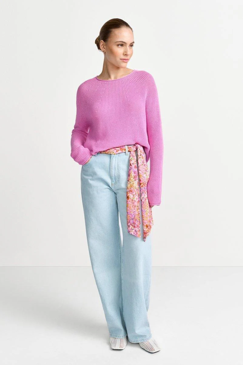 Rippstrickpullover mit Crewneck
