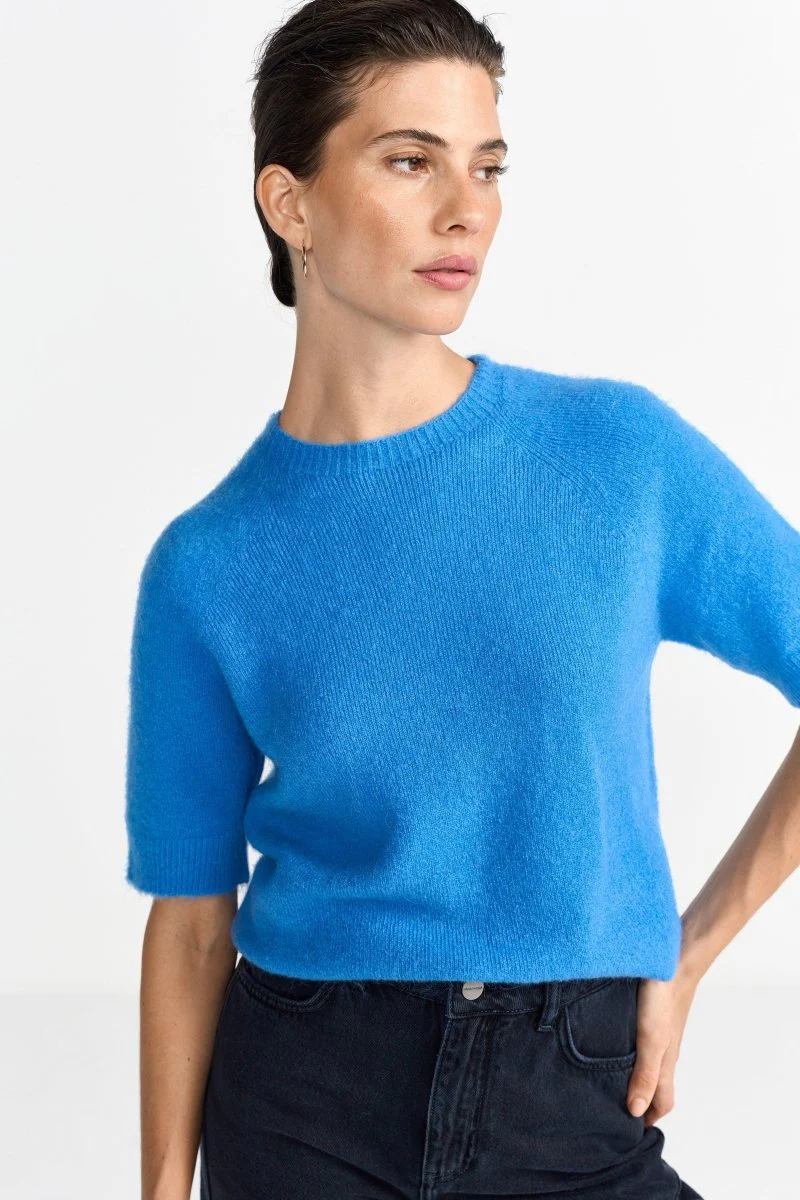 Feinstrickpullover mit Kurzarm