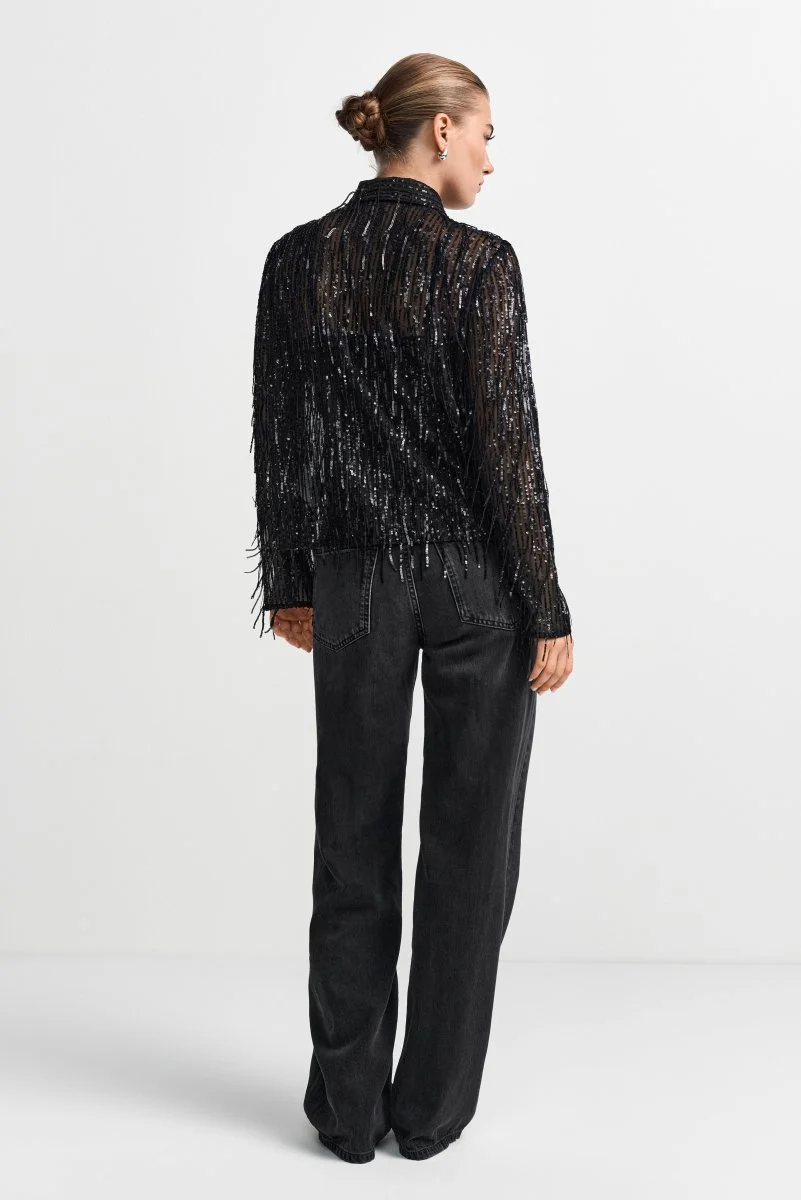 Glitzer-Bluse mit Hemdkragen - Image 4