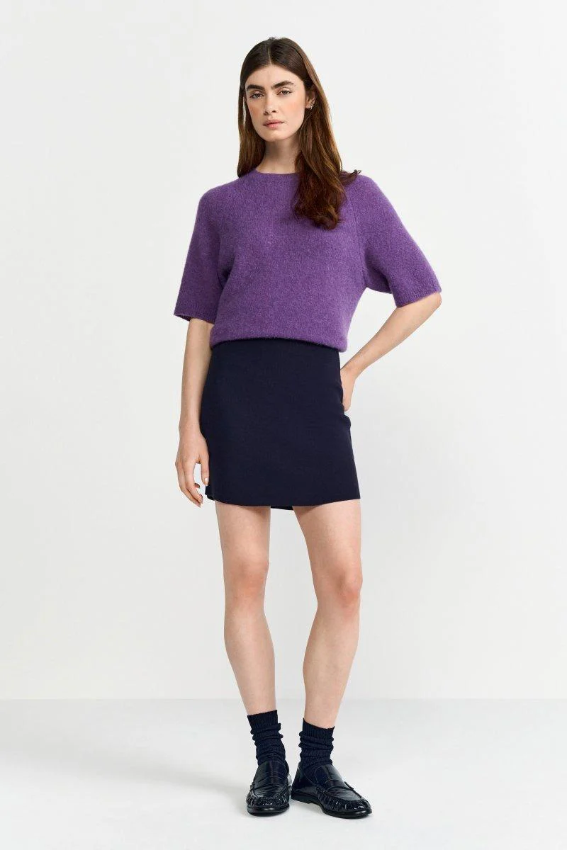 Wollpullover mit Kurzarm