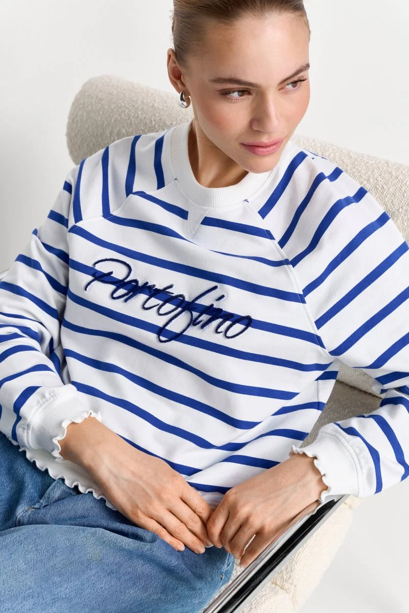Gestreiftes Baumwoll-Sweatshirt