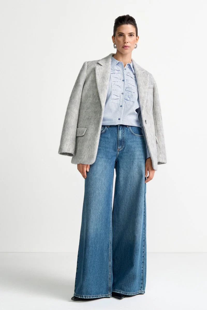 Wide-Leg-Jeans mit hoher Taille