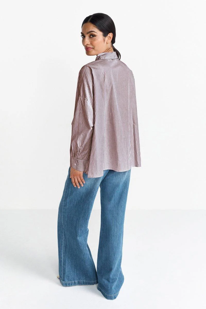 Gestreifte Oversize-Hemdbluse - Image 5
