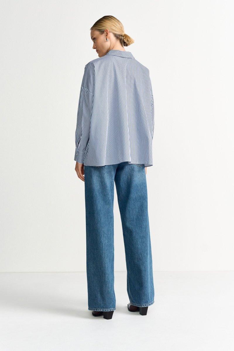 Gestreifte Oversize-Hemdbluse - Image 4